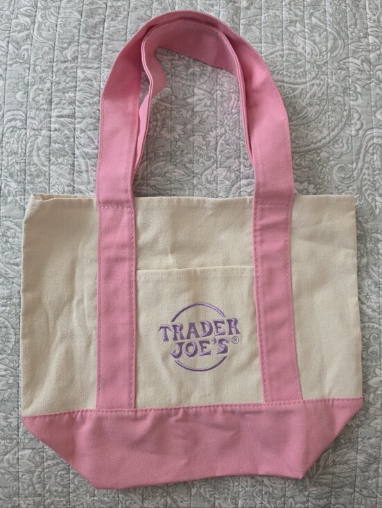 Trader Joe'S Handbags - Trader Joe's Mini Pastel Canvas Tote Bag Pink
